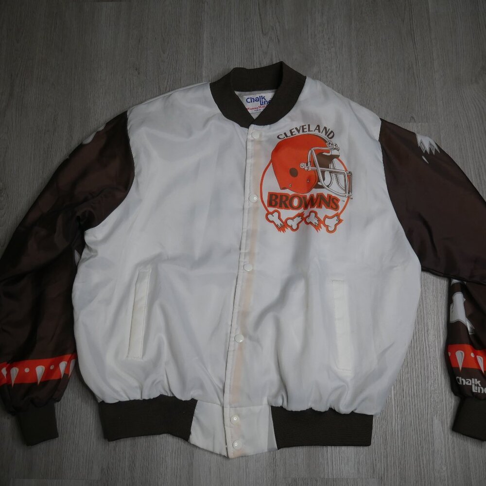 Cleveland Browns Chalkline Jacket Fanimation Football Size X-Large Vintage 90s